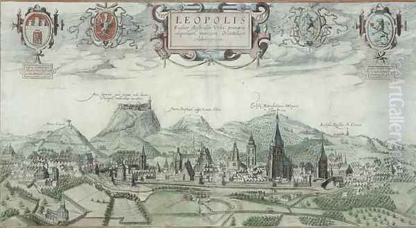 View of Leopolis from Civitates Orbis Terrarum Oil Painting by Joris Hoefnagel