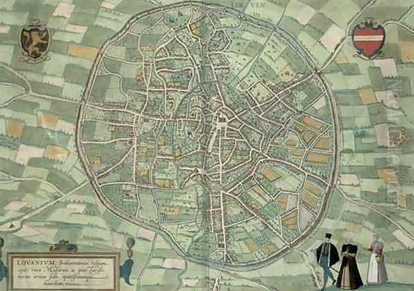 Map of Louvain from Civitates Orbis Terrarum Oil Painting by Joris Hoefnagel