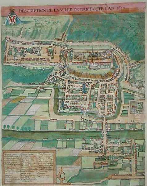 Map of Bar from Civitates Orbis Terrarum Oil Painting by Joris Hoefnagel