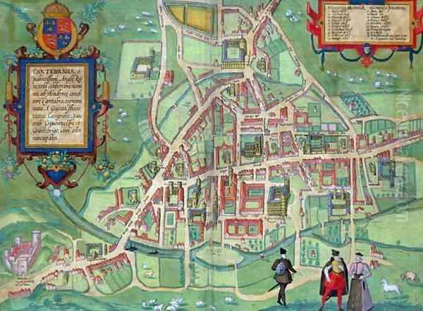 Map of Cambridge from Civitates Orbis Terrarum Oil Painting by Joris Hoefnagel