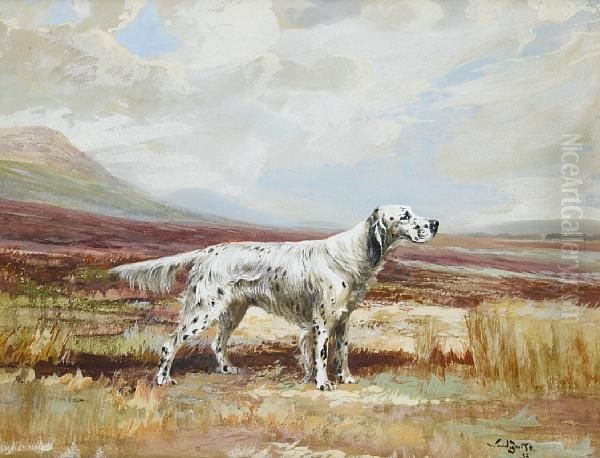 English Setter; Rex Of Crossfell: Two Oil Painting by Binks, R. Ward