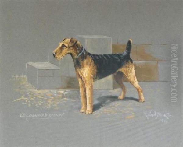 Champion Lakeland Terrier Cragsman Kingsway Oil Painting by Binks, R. Ward