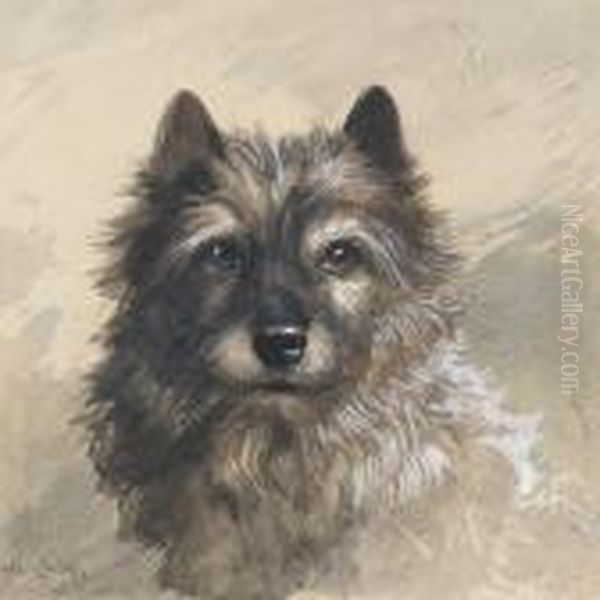 'jest', The Artists Own Dog Oil Painting by Binks, R. Ward