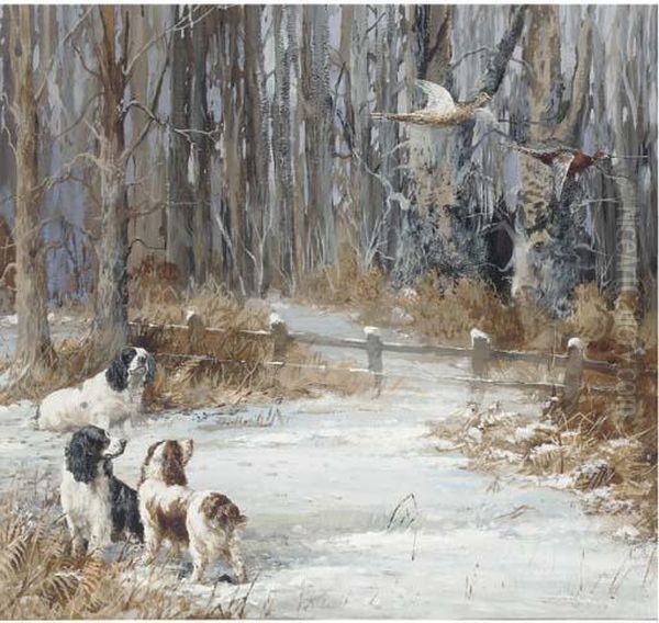 Sandringham Susan And Two Other Spaniels Of George V Oil Painting by Binks, R. Ward