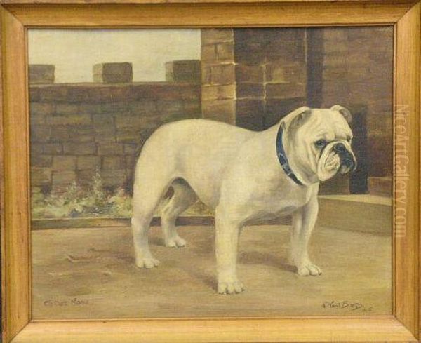 'ch. Oak Nona, An English Bulldog Oil Painting by Binks, R. Ward