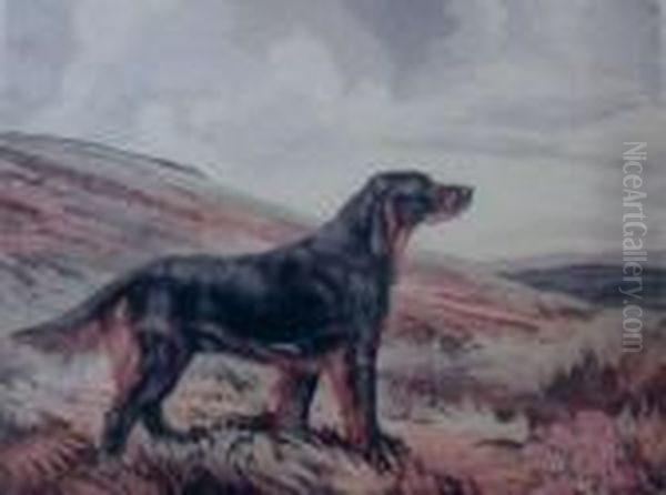 Gordon Setter Oil Painting by Binks, R. Ward