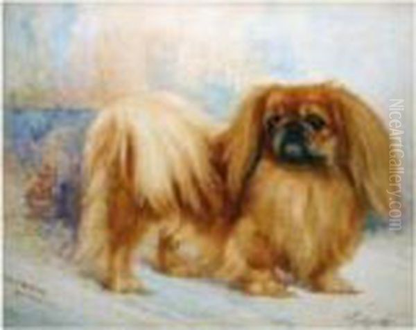 Puck Of Hartlebury, A Pekingese Oil Painting by Binks, R. Ward