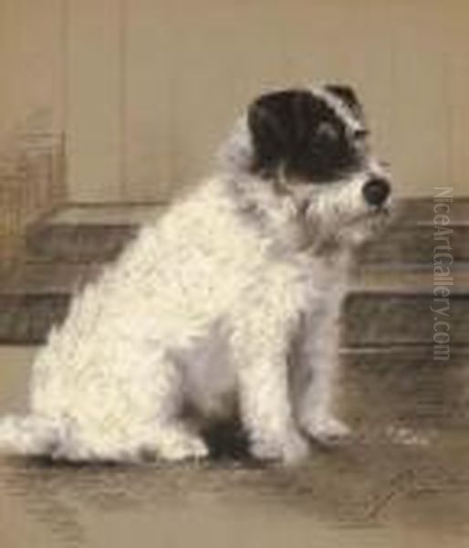 Fuss, A Terrier Oil Painting by Binks, R. Ward