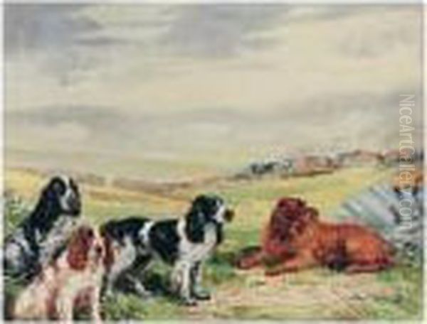 Springer Spaniels At Rest Oil Painting by Binks, R. Ward