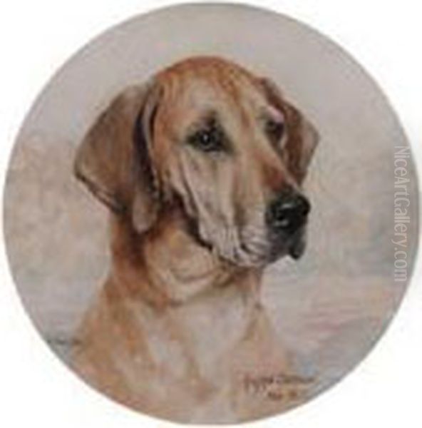 Labrador Retrievers Rufflyn Sentinal And Acne Gaunt Oil Painting by Binks, R. Ward