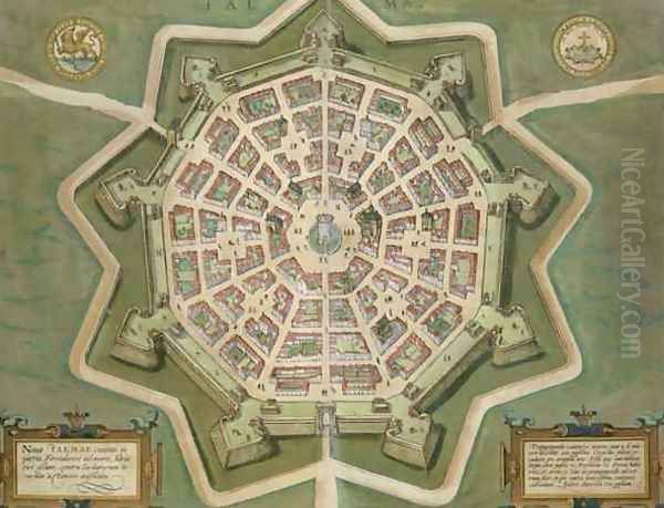 Map of Palma from Civitates Orbis Terrarum Oil Painting by Joris Hoefnagel