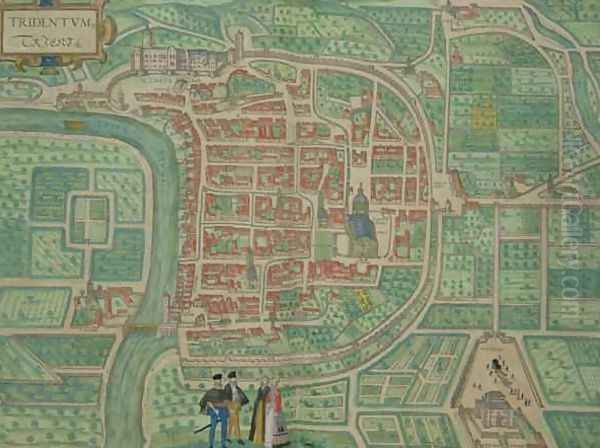 Map of Trento from Civitates Orbis Terrarum Oil Painting by Joris Hoefnagel