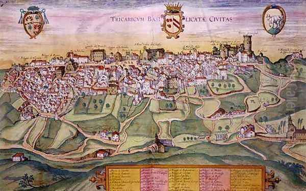 Map of Tricarico from Cities of the World Oil Painting by Joris Hoefnagel