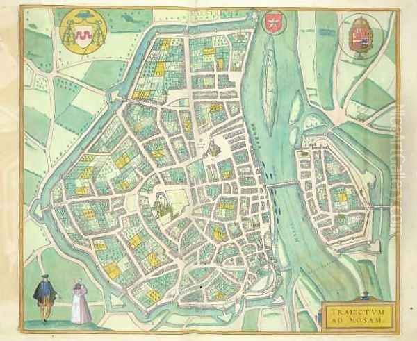 Map of Maastricht from Civitates Orbis Terrarum Oil Painting by Joris Hoefnagel