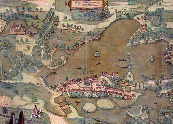 Map of Plon from Civitates Orbis Terrarum Oil Painting by Joris Hoefnagel