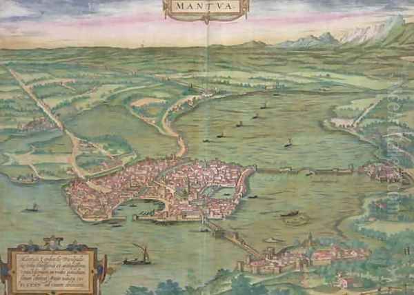 Map of Mantua from Civitates Orbis Terrarum by Joris Hoefnagel