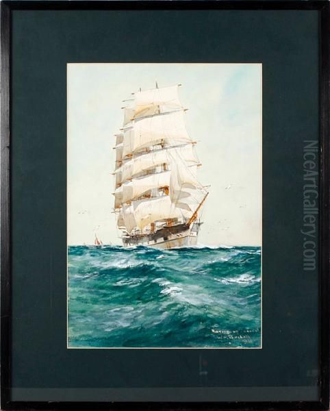 Racing Up Channel Oil Painting by William Minshall Birchall