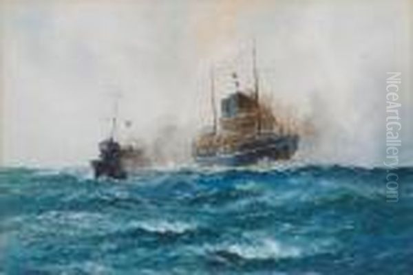 Naval Protection Oil Painting by William Minshall Birchall