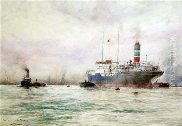 The Commercial Thames Oil Painting by William Minshall Birchall