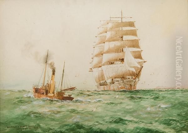 Homeward & Outward Bound Oil Painting by William Minshall Birchall