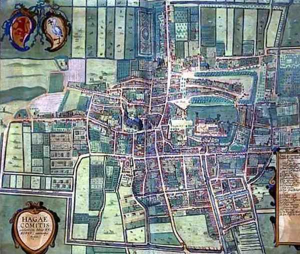 Map of the Hague from Civitates Orbis Terrarum Oil Painting by Joris Hoefnagel