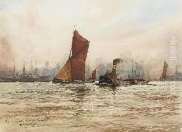 The Every Day Thames - Woolwich Oil Painting by William Minshall Birchall