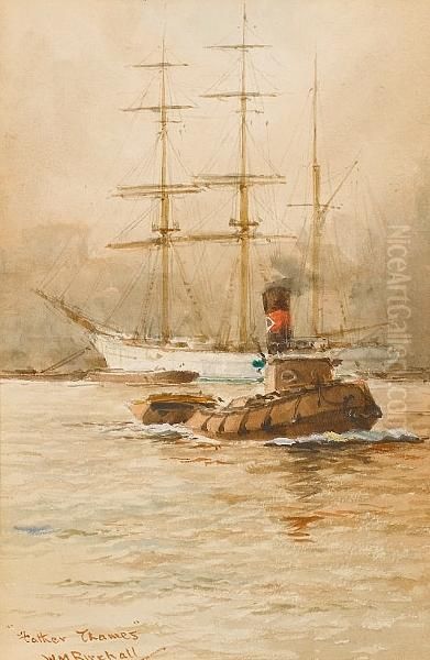 Father Thames; The Wanderers Return Oil Painting by William Minshall Birchall