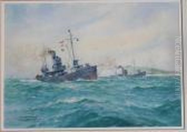 Minesweepers Oil Painting by William Minshall Birchall