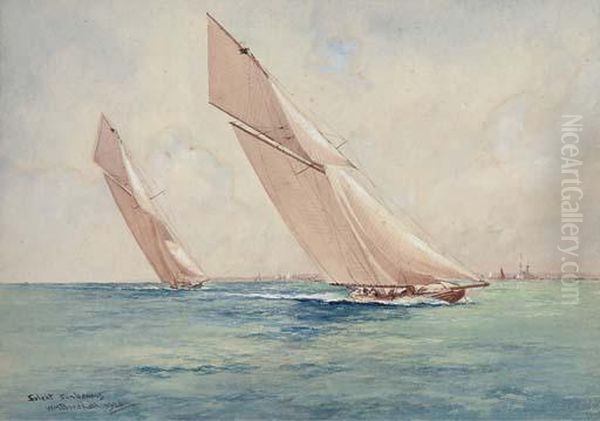 Solent Sunbeams Oil Painting by William Minshall Birchall