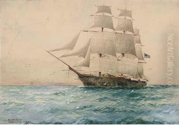 An Old Timer: U.s.s. 
Jamestown Oil Painting by William Minshall Birchall