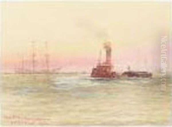 Eventide Near Greenich Oil Painting by William Minshall Birchall