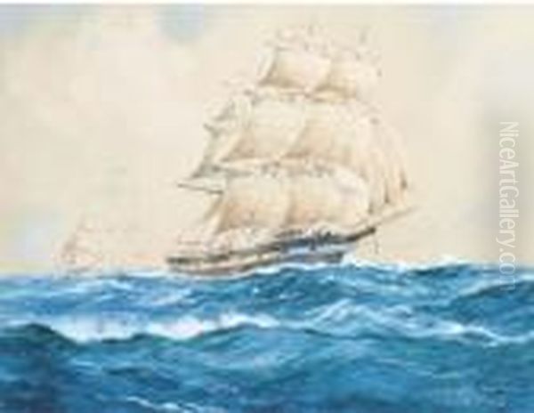 U.s. Clipper Rainbow Oil Painting by William Minshall Birchall