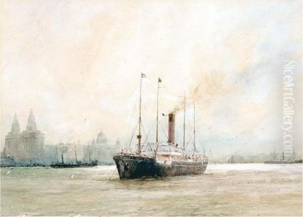 The Bibby Ship In The Mersey Oil Painting by William Minshall Birchall