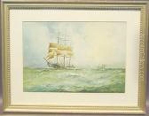 O'er Turbulent Waters Oil Painting by William Minshall Birchall