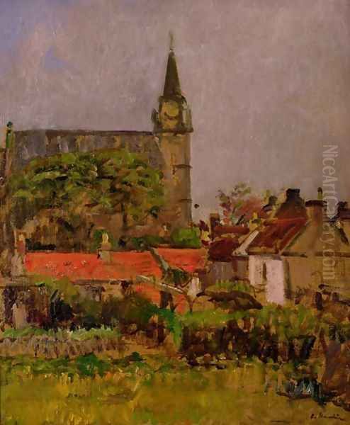 Ceres Fife Fifeshire Village Oil Painting by George Leslie Hunter