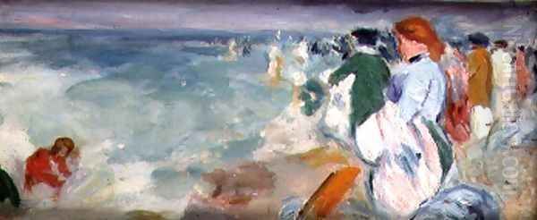 Figures on the Beach Oil Painting by George Leslie Hunter