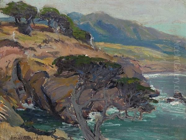 Monterey Coast Oil Painting by Franz Bischoff