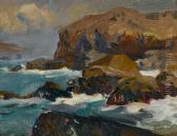 Seascape Oil Painting by Franz Bischoff