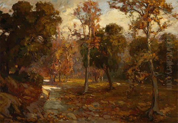 Moods Of Autumn Oil Painting by Franz Bischoff