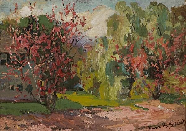 Blooming Trees Oil Painting by Franz Bischoff