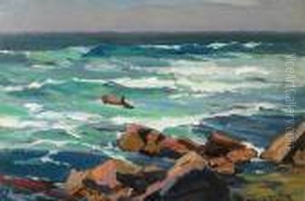 Looking Out To Sea Oil Painting by Franz Bischoff