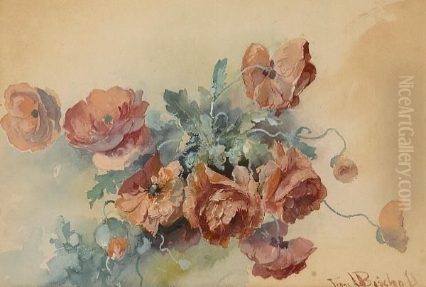 A Study Of Cut Flowers Oil Painting by Franz Bischoff