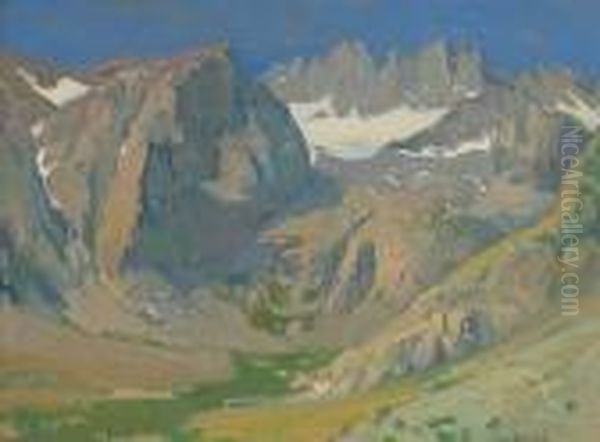 Big Pine Canyon (beneath Mt. Whitney) Oil Painting by Franz Bischoff