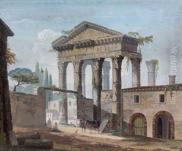 Ruines Animees Oil Painting by Giuseppe Bernardino Bison