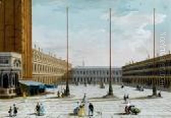 Venezia, Piazza San Marco Oil Painting by Giuseppe Bernardino Bison