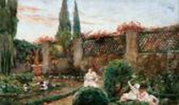 Il Giardino Borghese Oil Painting by Giuseppe Bernardino Bison