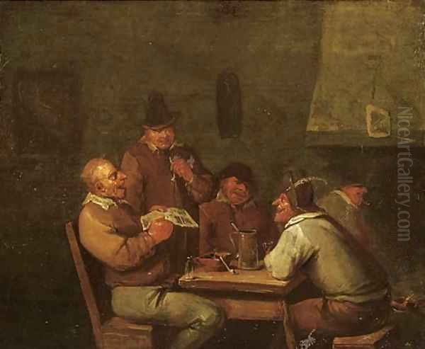 Boors singing and drinking in an inn Oil Painting by Egbert van, the Younger Heemskerck