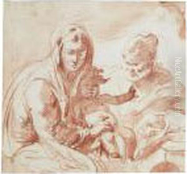 The Holy Family Oil Painting by Giuseppe Bernardino Bison