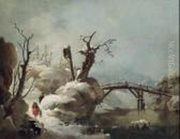 Paesaggio Invernale Oil Painting by Giuseppe Bernardino Bison