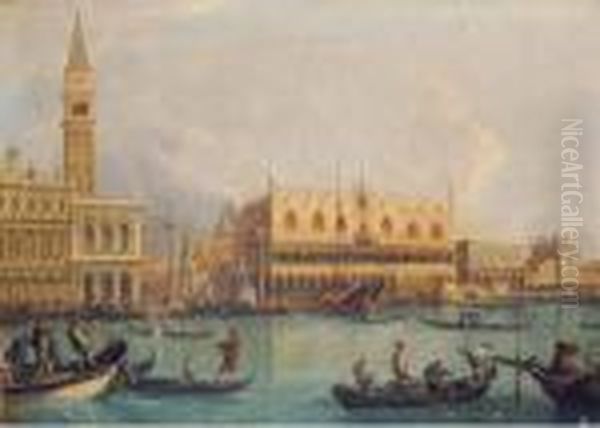 Il Bacino Di San Marco Oil Painting by Giuseppe Bernardino Bison